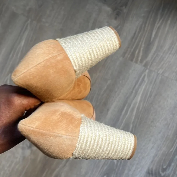 VINCE Percey Suede Espadrille Sandals In Tan - Picture 6 of 9